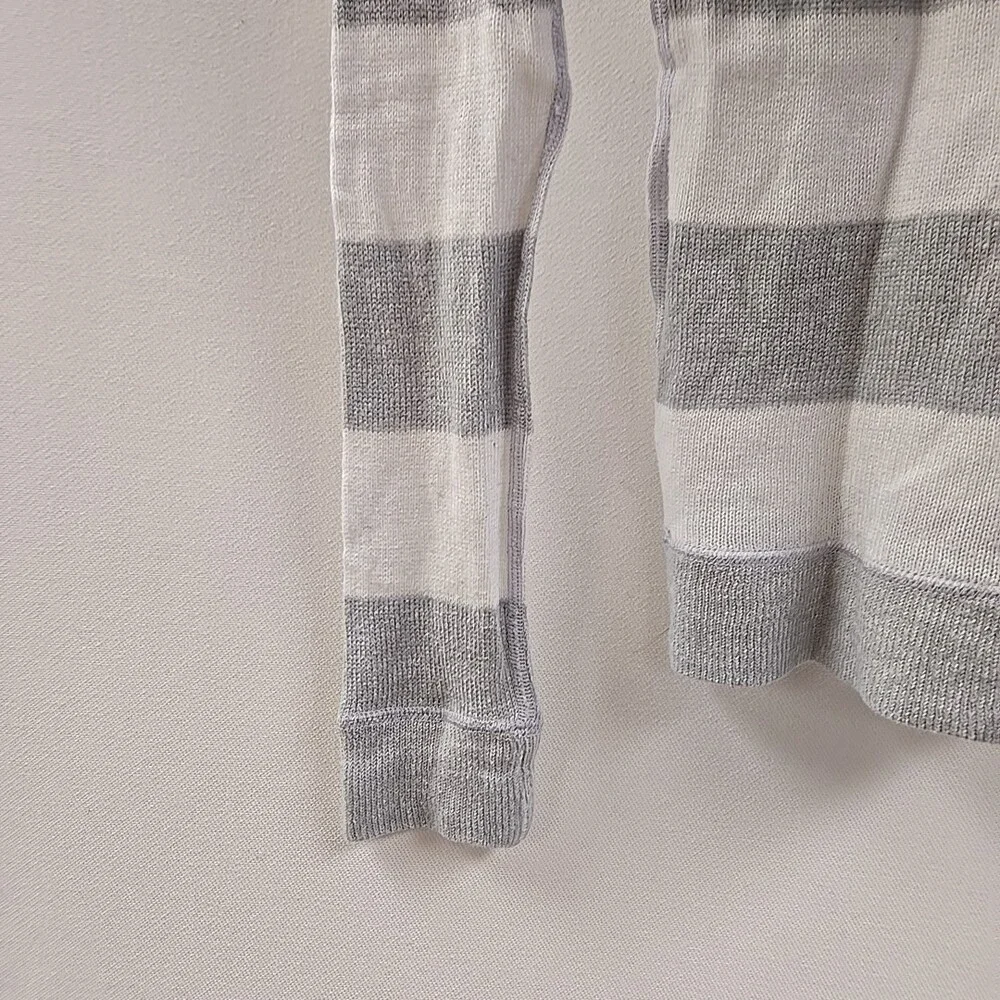 Justice Hooded Sweater Gray And White Stripes Long Sleeve Sz. 14 Hoodie Shirt